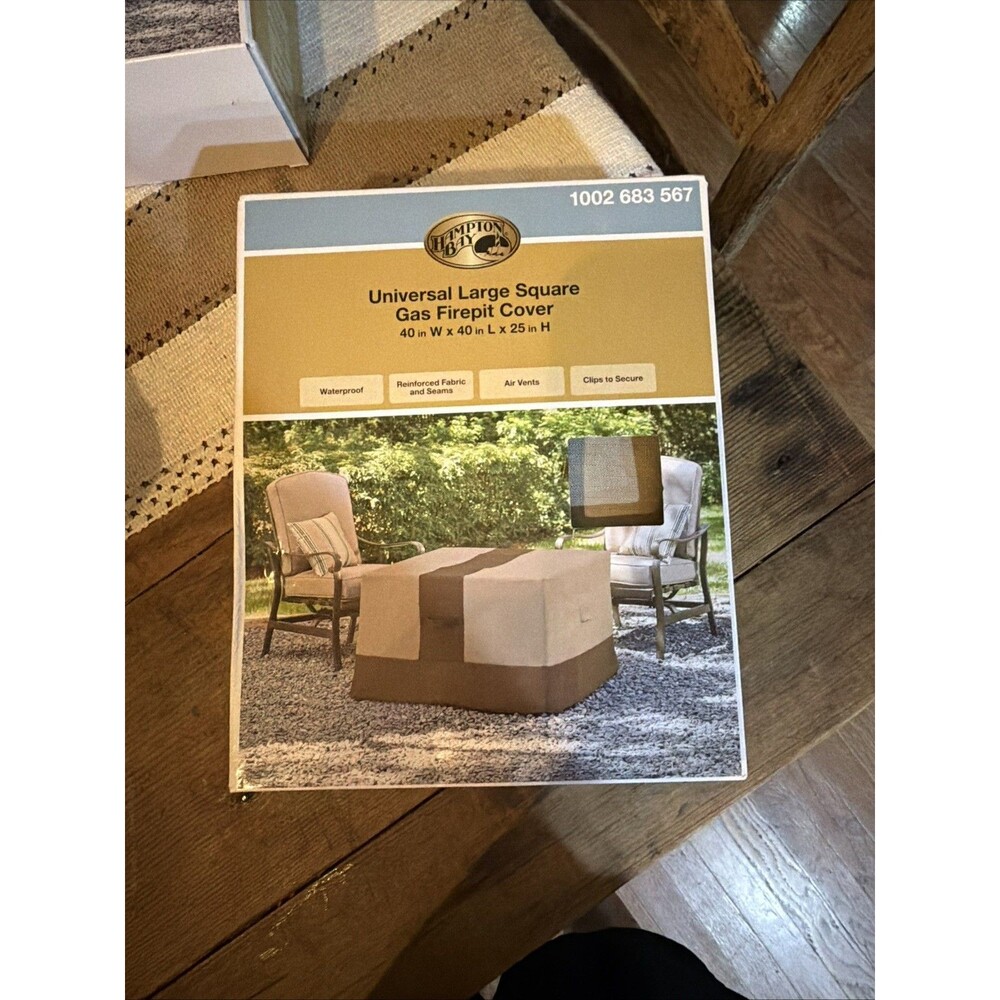 Hampton Bay Universal Large Square Gas Fire Pit Cover 40x40x25